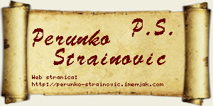 Perunko Strainović vizit kartica